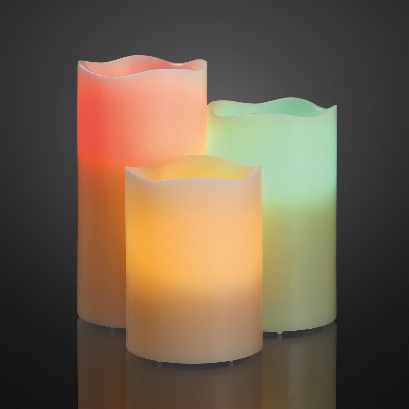 LED Kerzen 3er Set Weiß mit Farbwechsel