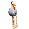 Garten Deko Huhn aus Kunstharz | Wetterfeste Hühnerfigur in Keramik-Optik | 28 cm farbenfroh | Für Terrasse & Balkon